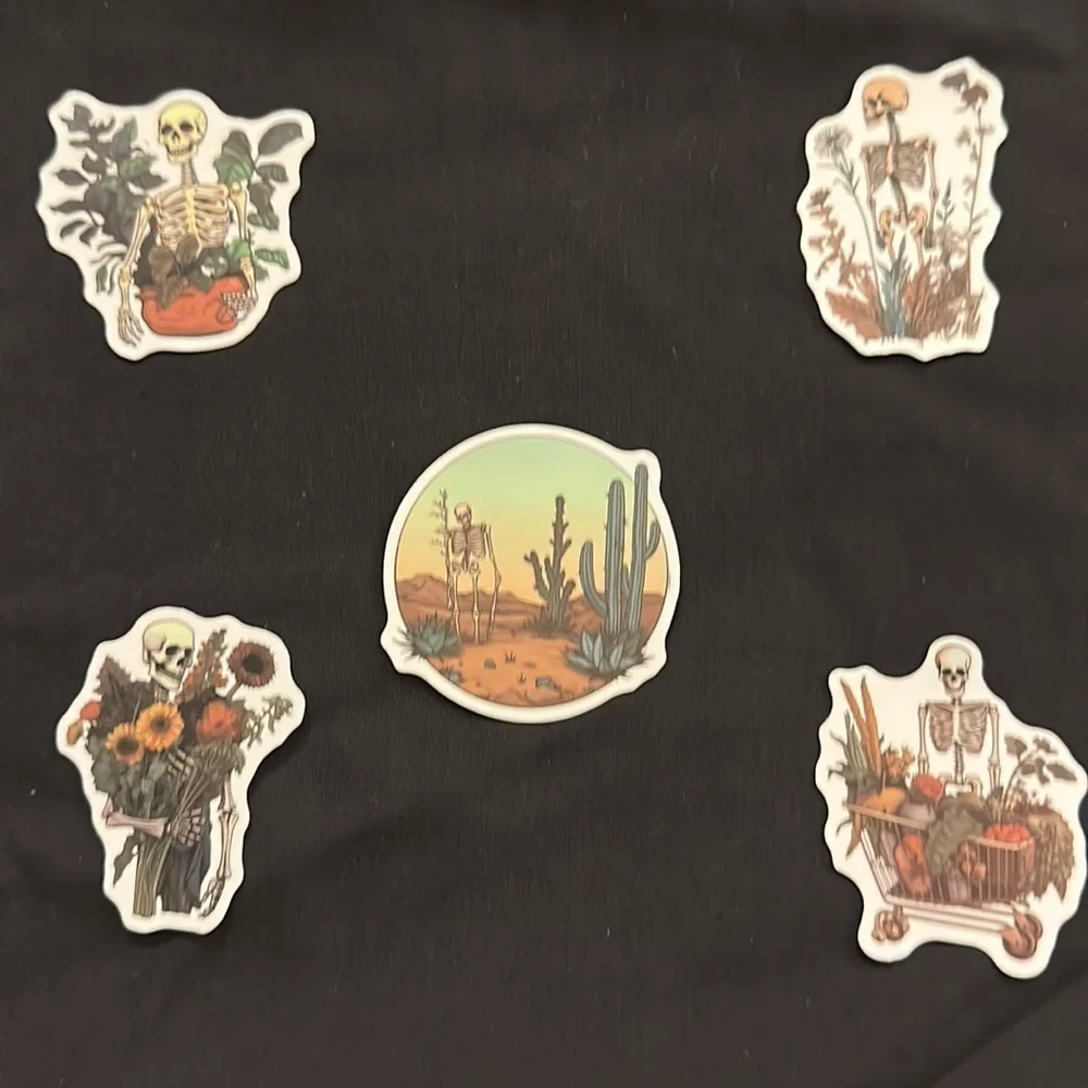 Floral skull stickers/decals.
